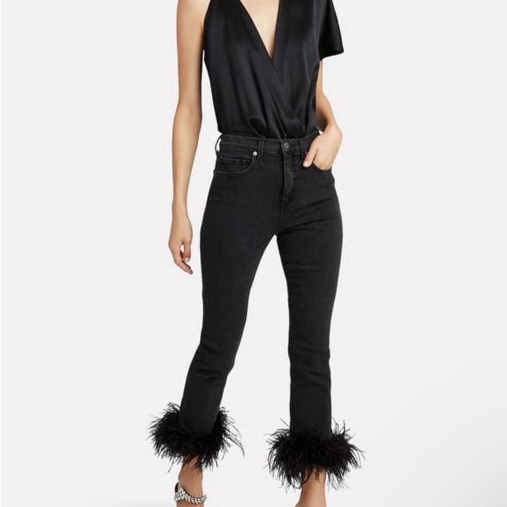 Veronica Beard Kareena Feather Cuff Jeans (28)